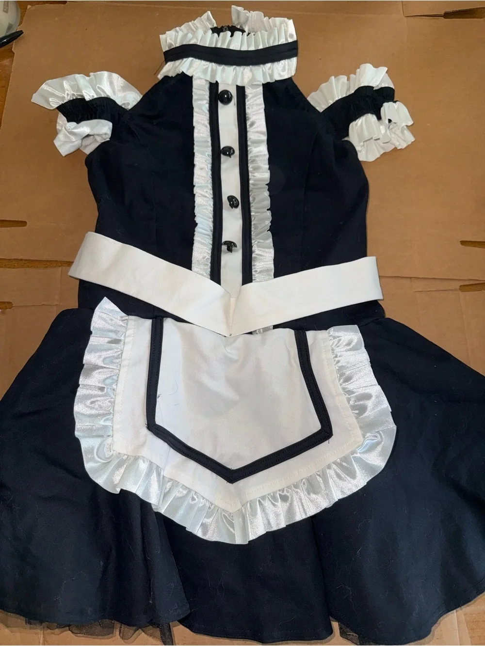 Weissman Black and White Ruffled Maid Costume Dress for Kids